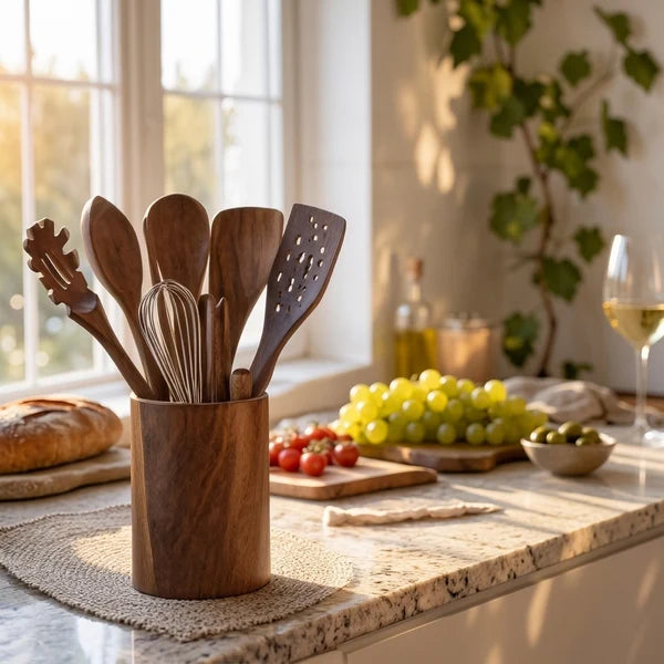 11-Piece Acacia Wood Kitchen Utensil Set – Sustainable Kitchen Utensils