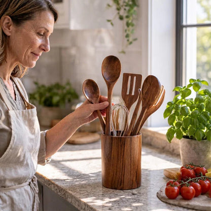 11-Piece Acacia Wood Kitchen Utensil Set – Sustainable Kitchen Utensils